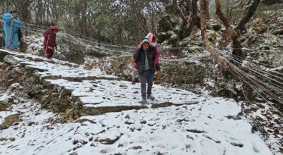 पाथीभरा क्षेत्रमा हिमपात