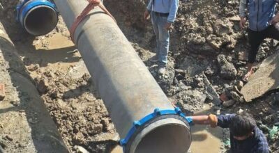 बबरमहलमा फुटेको खानेपानीको पाइप मर्मत सम्पन्न