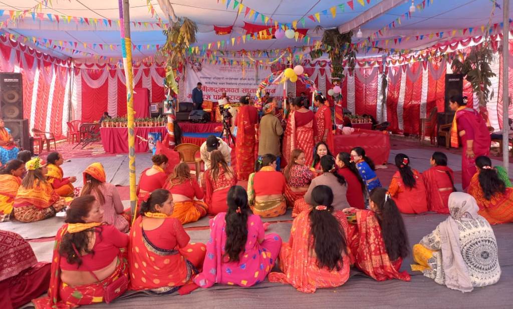 भक्तपुर बालकोट अधिकारी टोलमा श्रीमद्भागवत सप्ताह जारी
