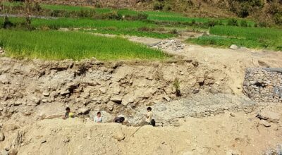 बागलुङमा बस्ती संरक्षणका लागि तटबन्धन