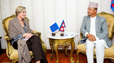 ऊर्जामन्त्री खड्कासँग युरोपियन युनियनका राजदूतको शिष्टाचार भेट