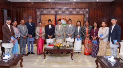 प्रधानमन्त्रीसमक्ष अन्तर–व्यवस्थापिका मञ्चको घोषणापत्र हस्तान्तरण