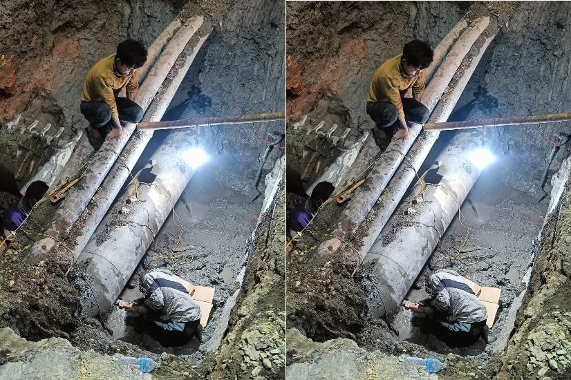 थापाथलीमा फुटेको खानेपानीको पाइप मर्मत सकियो