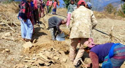 म्याग्दीमा श्रमदानबाटै सिँचाइ योजना मर्मत