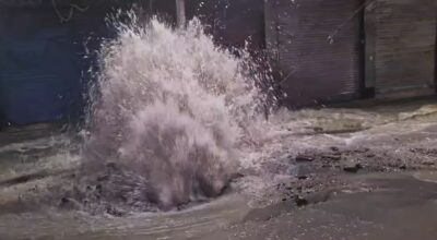 मेलम्चीको पाइप फुट्दा थापाथली क्षेत्र जलमग्न