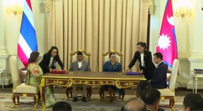 प्रधानमन्त्री ओली र थाइल्याण्डका प्रधानमन्त्री शिनावात्राबीच भेटवार्ता