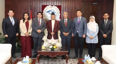 प्रधानमन्त्रीसँग अन्तर–संसदीय सम्मेलनका सहभागीको भेट