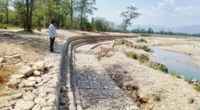 बस्ती जोगाउन झिझरी खोलामा तटबन्ध