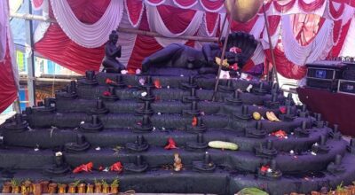 एउटै ढुङ्गामा १०८ शिवलिङ्ग र नागसहितको मूर्ति