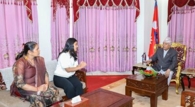 राष्ट्रपति पौडेलसँग विपिन जोशीका परिवारको भेट