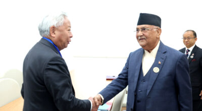प्रधानमन्त्री ओलीसँग एसियन बैकका अध्यक्ष लिम्बुननको शिष्टाचार भेट