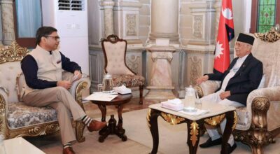 प्रधानमन्त्रीसँग भारतीय विदेश सचिव मिश्रीको शिष्टाचार भेट