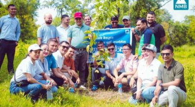 एनएमबि बैंकद्वारा रुपन्देहीको तिलोत्तमा पार्कमा बृक्षारोपण