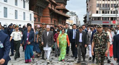 राष्ट्रपति पौडेलद्वारा वसन्तपुर क्षेत्रका सम्पदाको अवलोकन