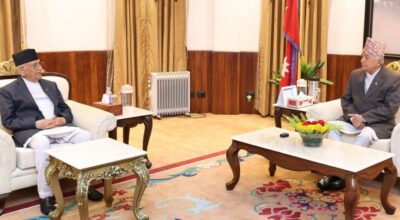 राष्ट्रपति पौडेल र प्रधानमन्त्री ओलीबीच भेटवार्ता