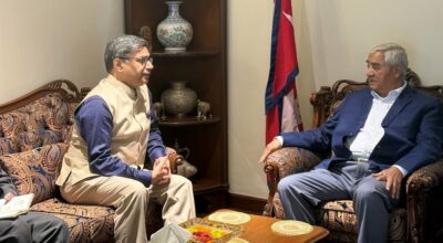 कांग्रेस सभापति देउवासँग भारतीय विदेश सचिवको भेटवार्ता