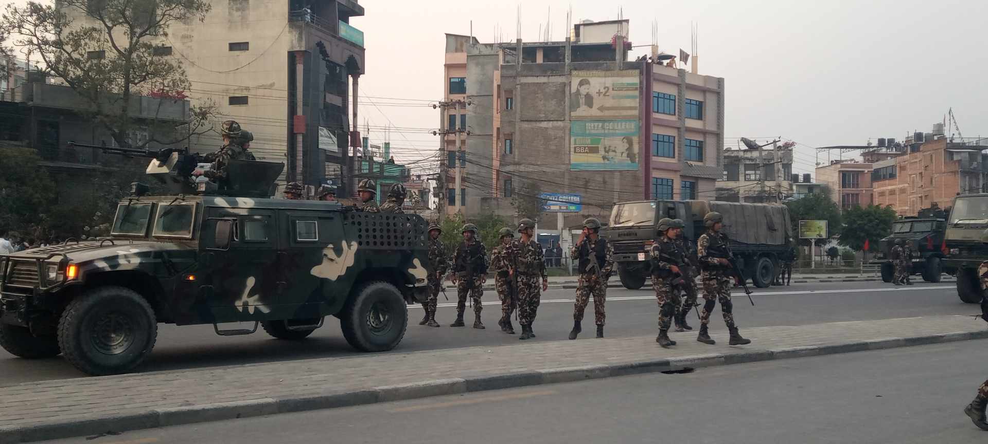 बानेश्वर क्षेत्रमा नेपाली सेना परिचालन