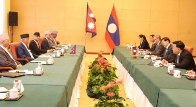 प्रधानमन्त्री ओली र लाओ जनतान्त्रिक गणतन्त्रका राष्ट्रपतिबीच भेटवार्ता
