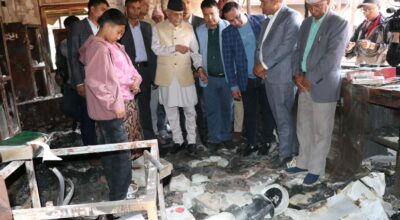 एमाले अध्यक्ष ओलीद्वारा बालकोटस्थित निवास अवलोकन