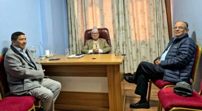 प्रचण्ड र नारायणकाजी माधव भेट्न पुगे आलोकनगर