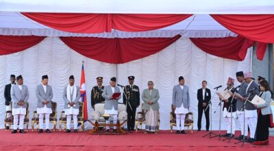 नवनियुक्त चार मन्त्रीहरूले लिए शपथ