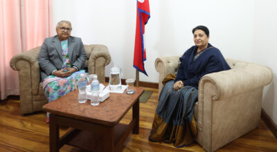 प्रधानमन्त्री कार्की र पूर्वराष्ट्रपति भण्डारीबीच भेट