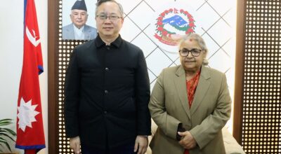 प्रधानमन्त्री कार्कीसँग चिनियाँ राजदूत सोङको शिष्टाचार भेट