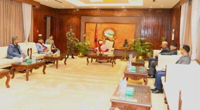 बालुवाटारमा प्रधानमन्त्री कार्कीसँग ओली, देउवा र प्रचण्डको छलफल