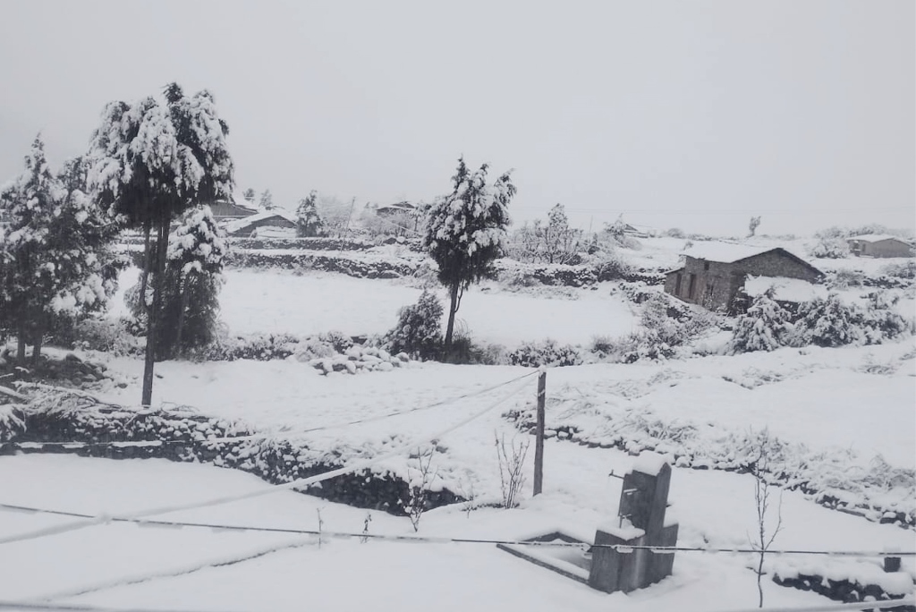 बैतडी र बागलुङमा बाक्लो हिमपात