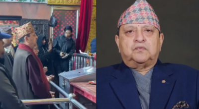 पूर्वराजा ज्ञानेन्द्र गरे विराटनगरको काली मन्दिरमा पूजाअर्चना