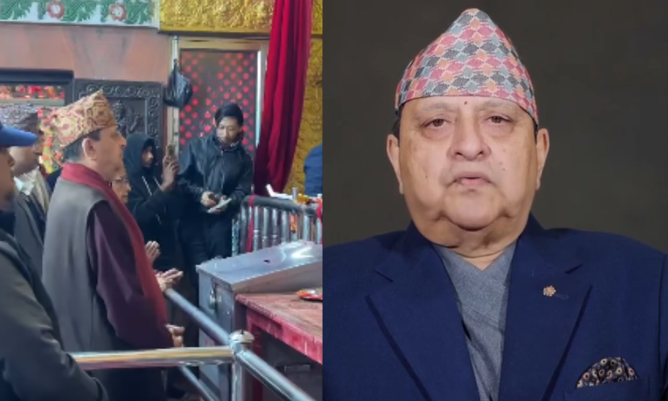 पूर्वराजा ज्ञानेन्द्र गरे विराटनगरको काली मन्दिरमा पूजाअर्चना