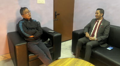 सञ्चारमन्त्री खरेल र राप्रपा अध्यक्ष लिङ्देनबीच भेट