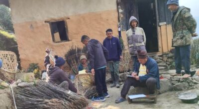 व्यावसायिक स्याउ खेती सुरु गर्दै भोजपुर वैकुण्ठेका किसान