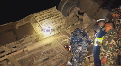 त्रिशूलीमा बस खस्यो