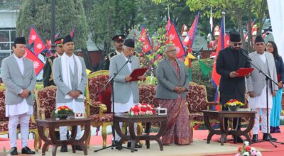 नवनियुक्त प्रधानमन्त्री बालेन शाहले लिए शपथ