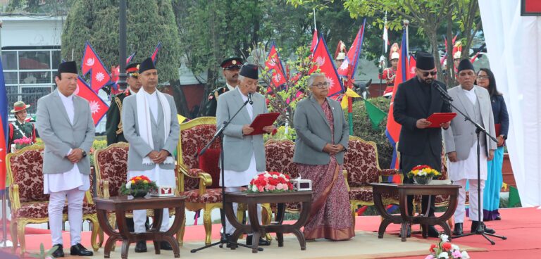 नवनियुक्त प्रधानमन्त्री बालेन शाहले लिए शपथ