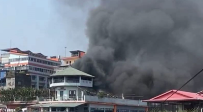 सुनसरीको इटहरीस्थित पूर्वाञ्चल क्याफेमा भीषण आगलागी