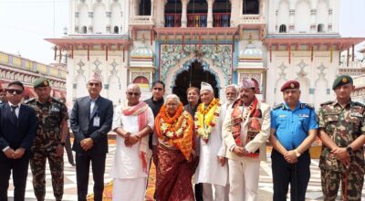 प्रधानमन्त्री कार्कीद्वारा जानकी मन्दिरमा दर्शन तथा पूजाआराधना