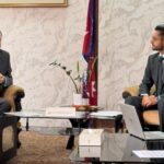 शिक्षामन्त्री पोखरेलसँग बेलायतका राजदूतको शिष्टाचार भेट