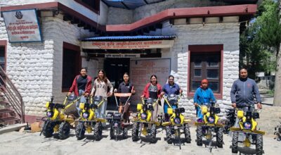 मुस्ताङका किसानलाई अनुदानमा हाते ट्याक्टर