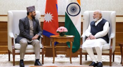 रास्वपा सभापति लामिछाने र भारतीय प्रधानमन्त्री मोदीवीच भेटवार्ता