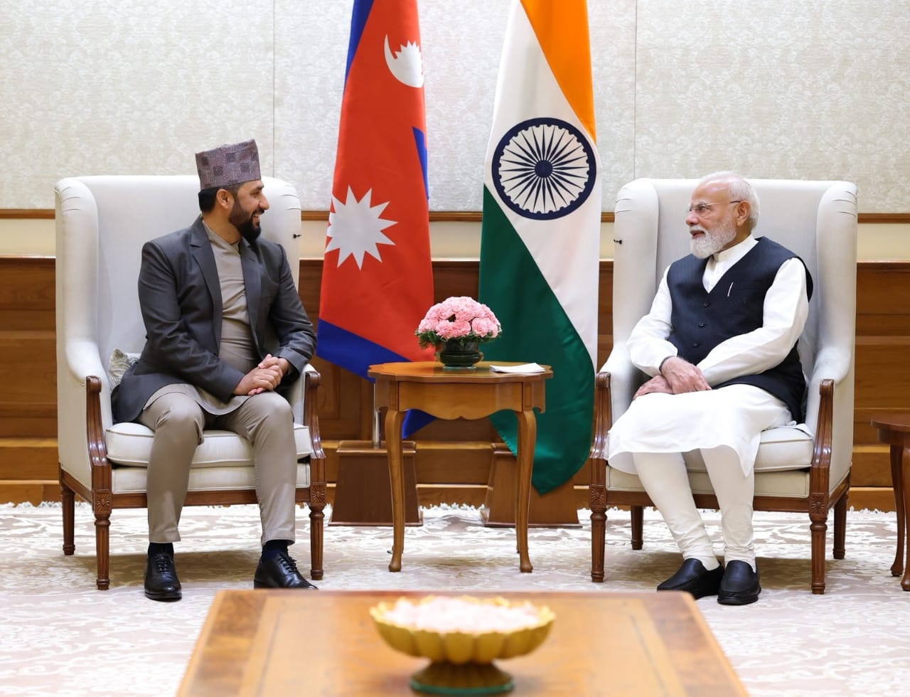 रास्वपा सभापति लामिछाने र भारतीय प्रधानमन्त्री मोदीवीच भेटवार्ता