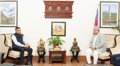 परराष्ट्रमन्त्री भारतसँग अतिरिक्त सचिव महावरको शिष्टाचार भेट