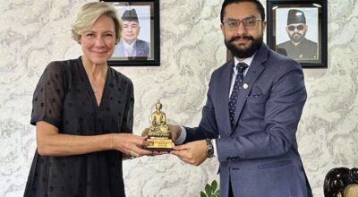 शिक्षामन्त्री पोखरेलसँग इयूका राजदूतको शिष्टाचार भेट