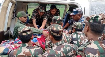 दुर्घटनामा परेका न्यायाधीशसहित ४ जनालाई हेलिकप्टरबाट काठमाडौं ल्याइयो