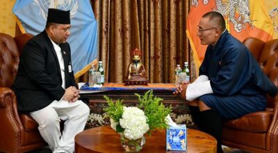 परराष्ट्रमन्त्री खनालद्वारा भुटानका प्रधानमन्त्री तोब्गेसँग शिष्टाचार भेटवार्ता