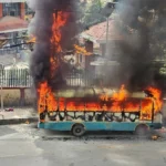 त्रिपुरेश्वरमा यात्रुबाहक बसमा आगलागी