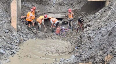 त्रिशूली थ्री ‘ए’ को सुरुङको मुखमा पुग्न २० हजार घनमिटर अवरोध हटाइयो