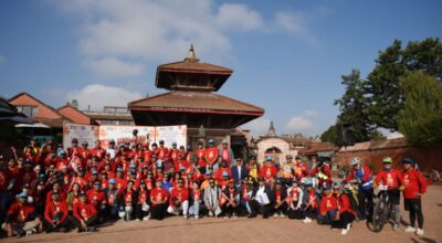 पोलियो अन्त्यको सन्देश बोकेर उपत्यकाका सात सम्पदा स्थलमा ५०० बढी साइकल यात्री